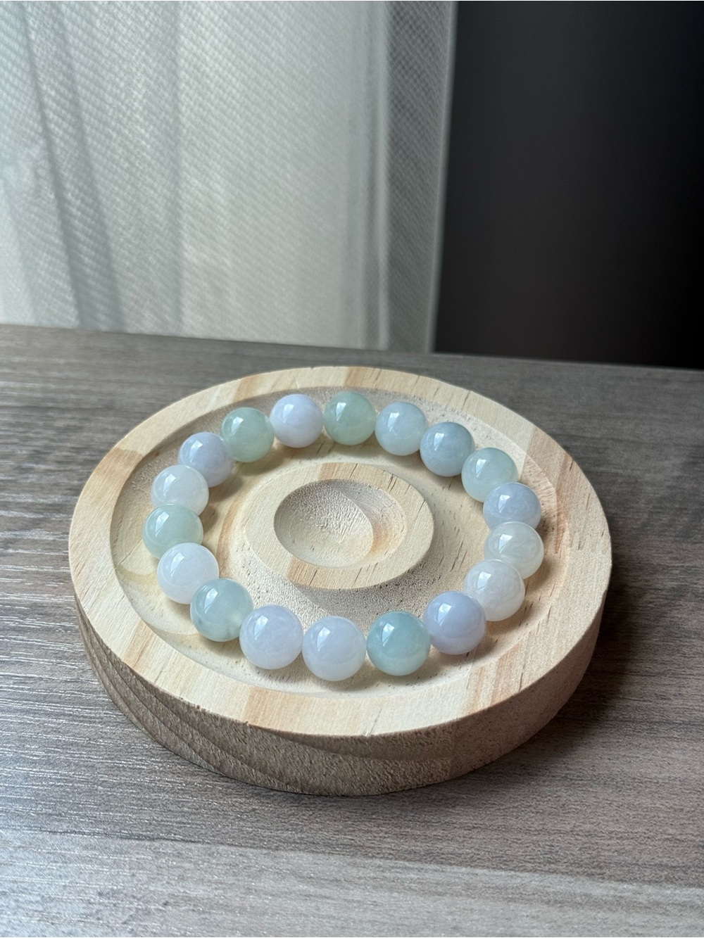 Handcrafted Pastel Jade Bead Bracelet 10.4mm